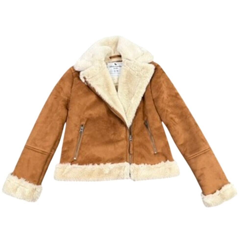 Abercrombie and Fitch Kids Faux Fur Jacket in Brown, Size 9/10​